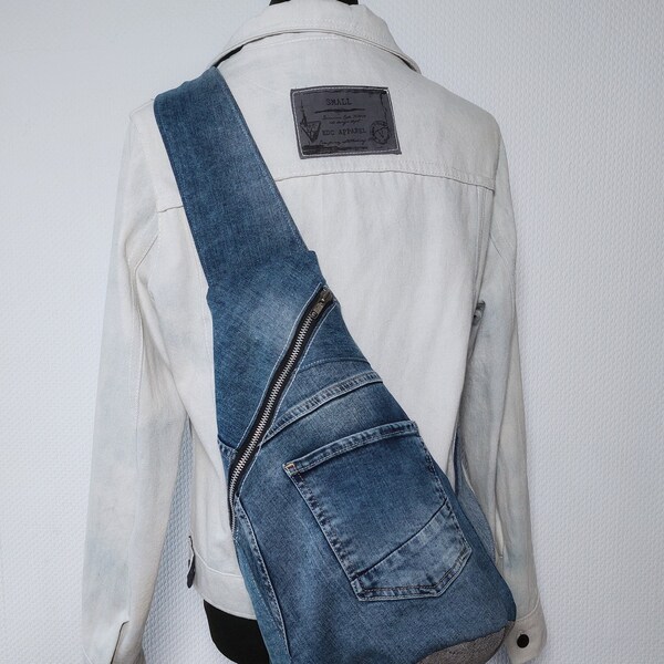 Crossbody bag backpack handbag made of jeans