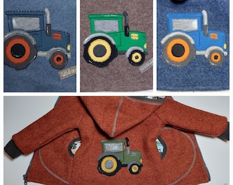 Wollwalk Jacke TRAKTOR Gr. 74-116 komplett gefüttert