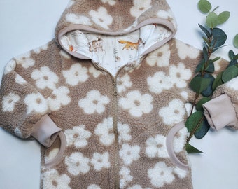 Teddy plush jacket in size. 74-110 fully lined transitional jacket