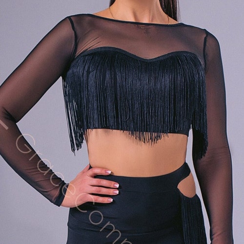 Ballroom Dance Leotard With Mesh Etsy