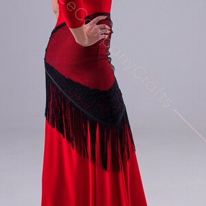 Mesh and fringe dance scarf