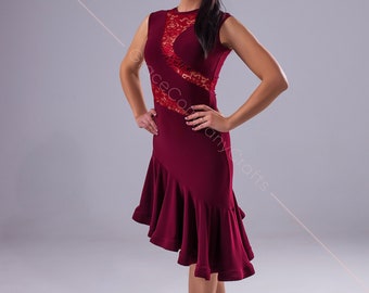 Evening dress.Red dress.Tango dress.Party dress.Ballroom dance dress.Ballroom dress.Woman dress.Latin dance dress.Robe tango.Latin dress