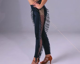 Women's leggings with fringe stripes