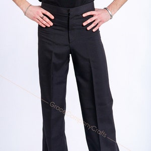 Pants with satin stripes