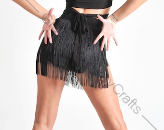 Short latin skirt with fringes