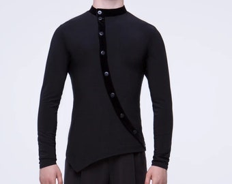 Asymmetrical ballroom dance shirt
