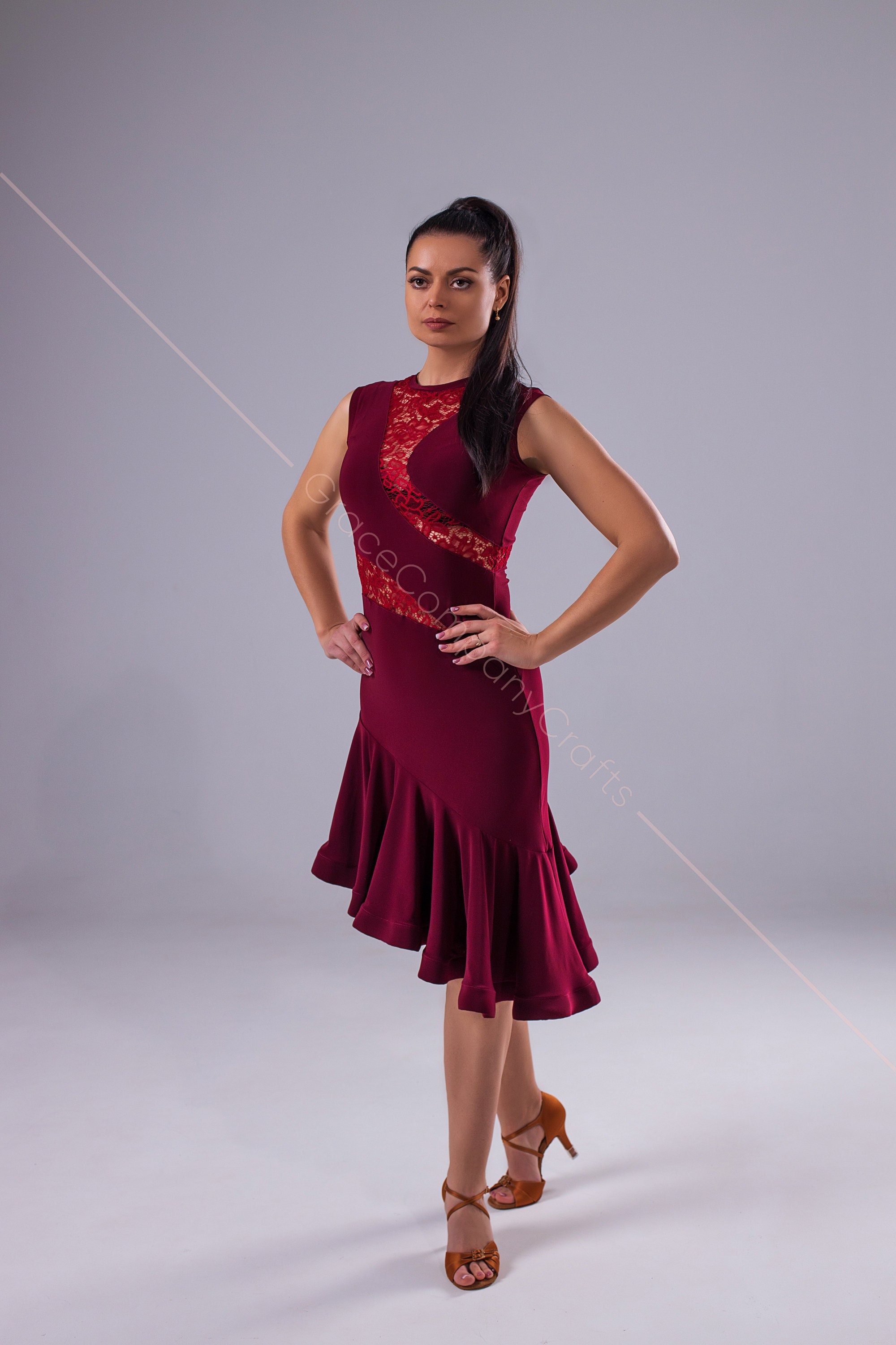 Evening Dress.Red Dress.Tango Dress.Party Dress.Ballroom Dance Dress.Ballroom Dress.Woman Dress.Latin Dance Dress.Robe Tango.Latin Dress