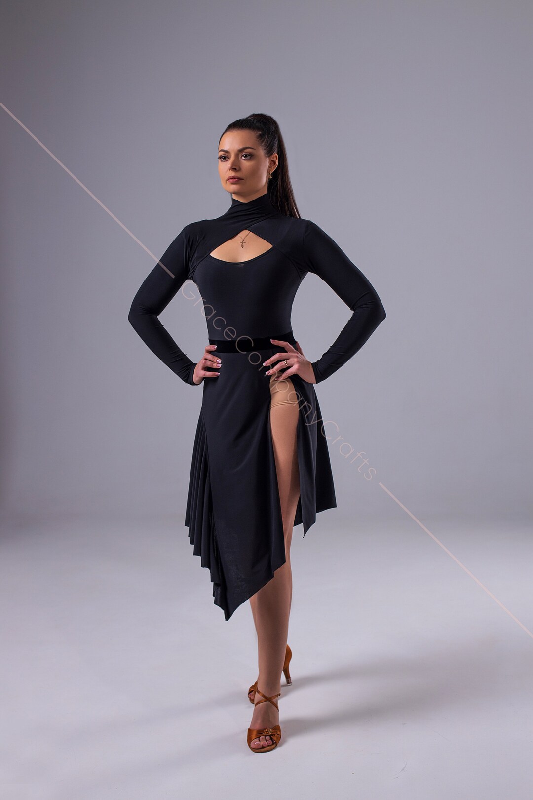 Unusual Black Dress With a High Collar. Black Tango Dress With High Slit. Beautiful Cutout Ball Gown. Ball Gown With Velvet Belt - Etsy Unusual Black Dress With a High Collar. Black Tango Dress With High Slit. Beautiful Cutout Ball Gown. Ball Gown With Velvet Belt - Etsy