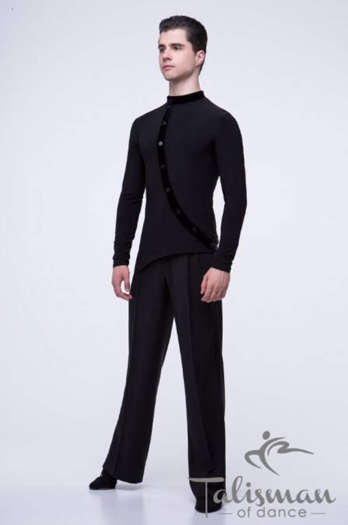 Chemise De Danse Homme à Paillettes - Justaucorps Manches Longues Transparent Pour Danse Latine Et Compétition - 9