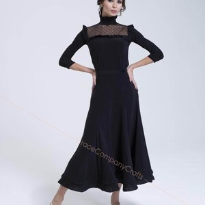 Long dress with sheer yoke image 2