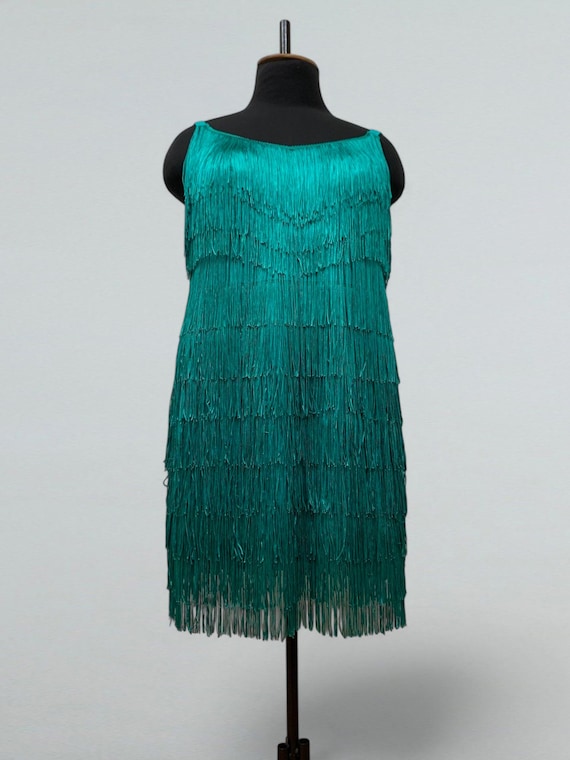 Emerald Green Latin Fringe Dress for Dance Performance Emerald Green Latin Fringe Dress for Dance Performance