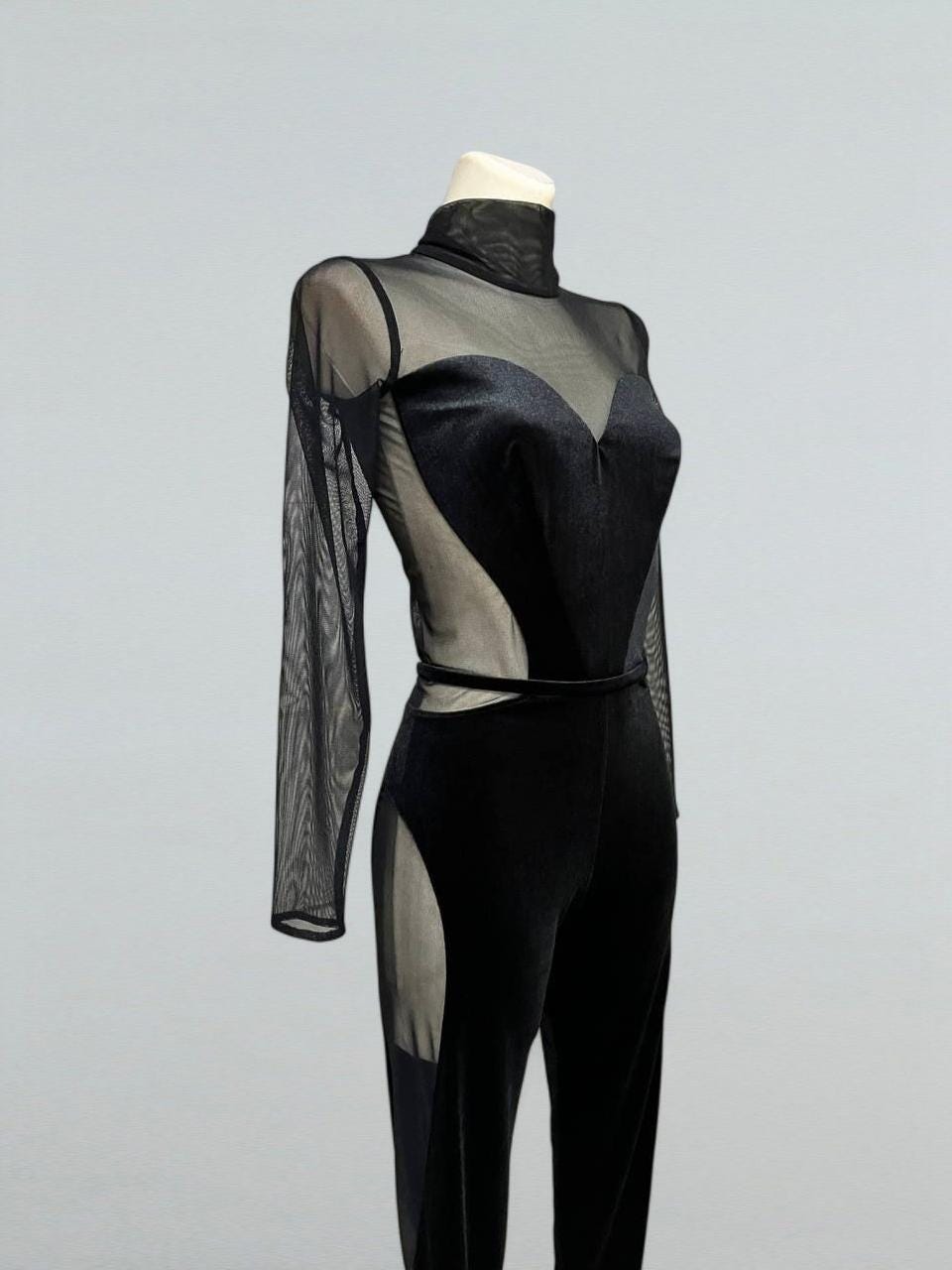 TTAO Herren Fischernetz Ganzkörper Body Dessous Transparent Nylon Strumpfhosen Mesh Ganzkörperanzug Jumpsuit Unterwäsche EIN Stück Clubwear Weiß Einheitsgröße