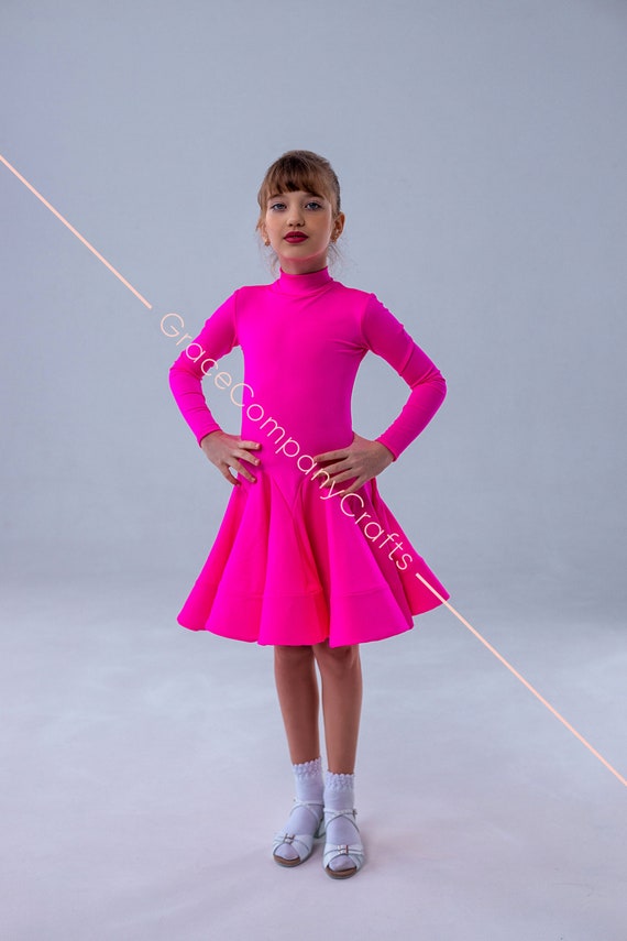 Robe rose pour filles. Robe de danse rose Etsy France