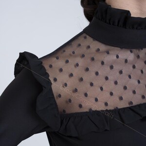 Long dress with sheer yoke image 4