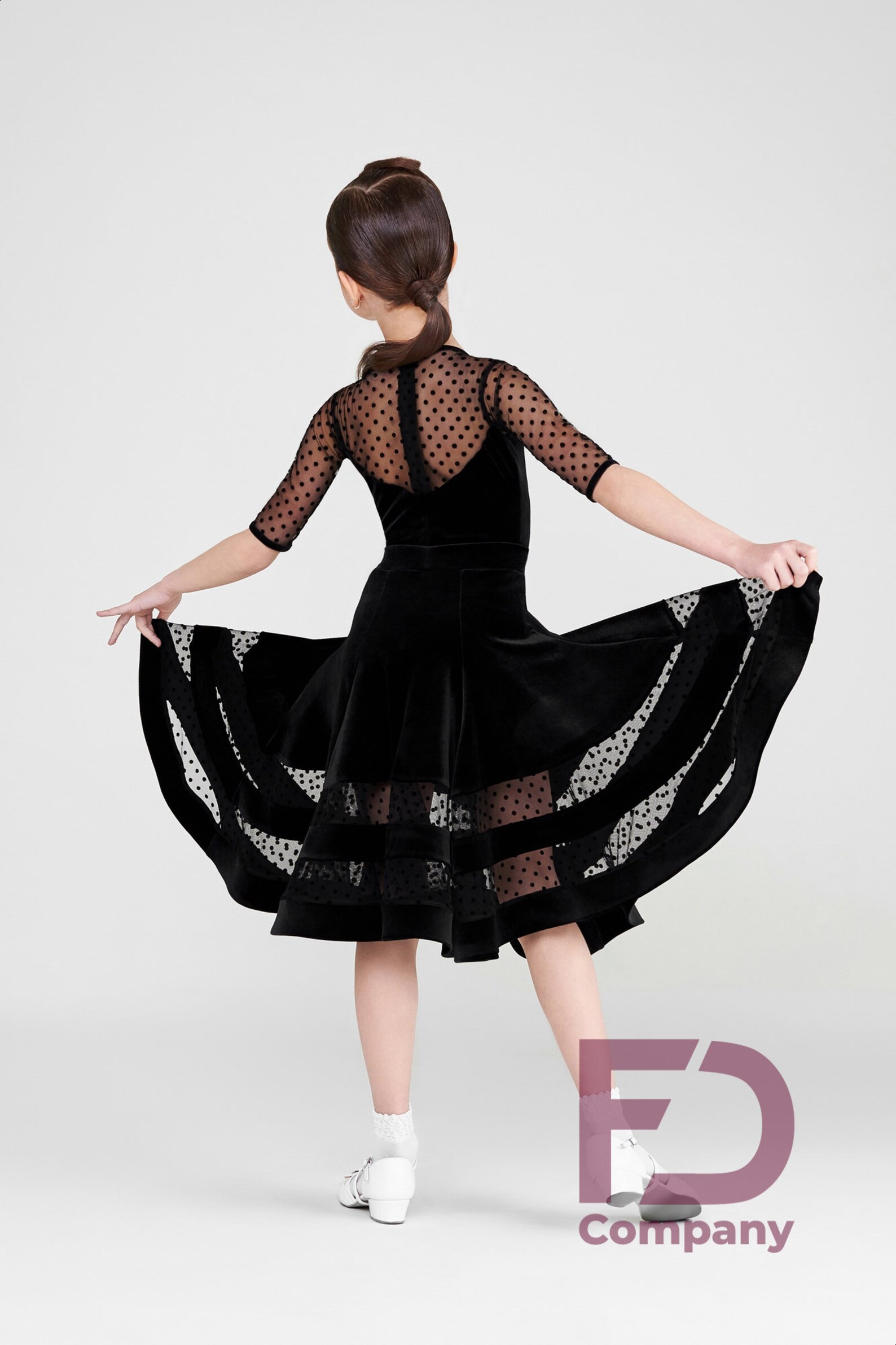 Dance black dress with a mesh for a girl. Dance dresses based Etsy