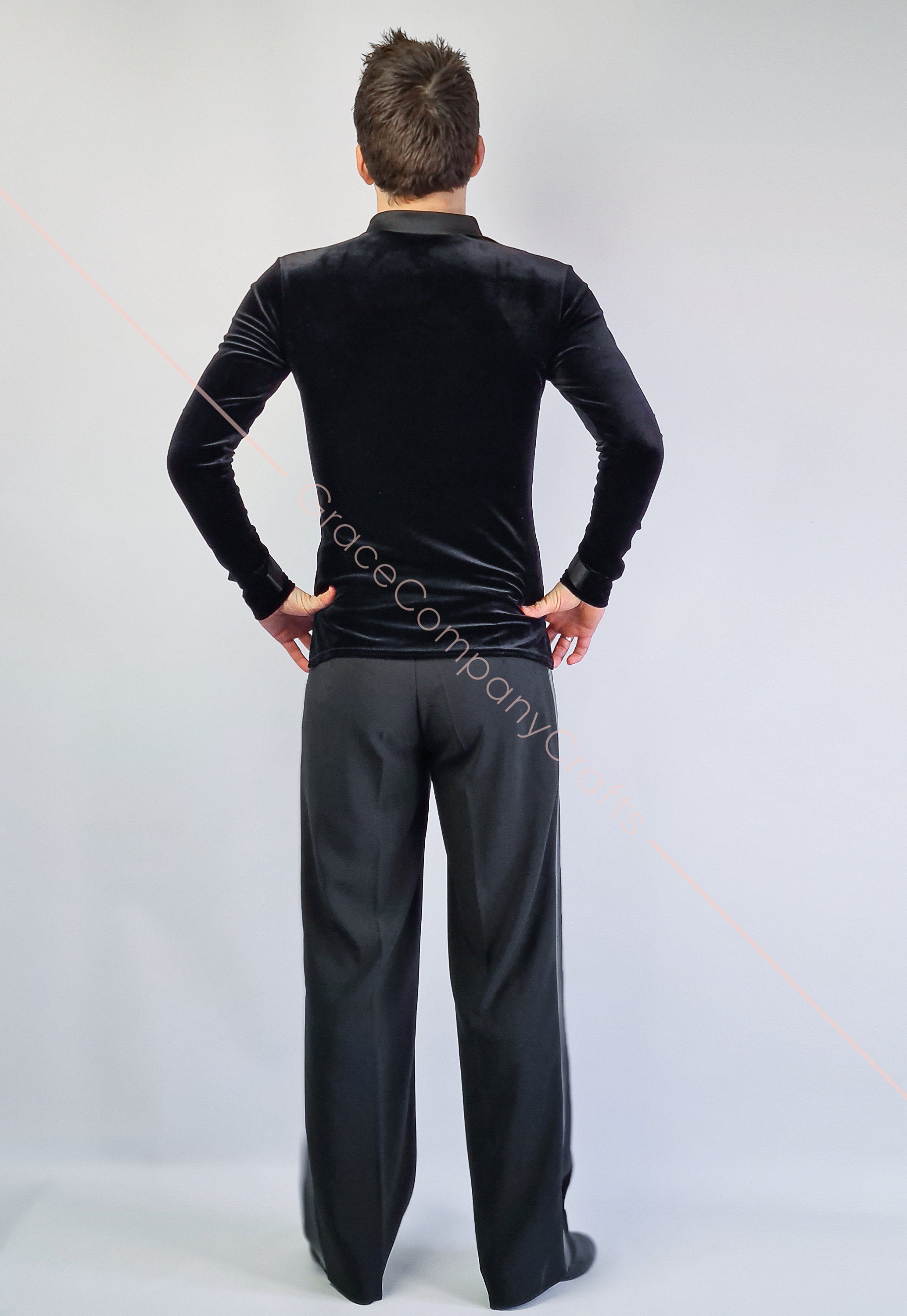 Long Sleeve Black Dance Shirt.men's Dance Shirt in Black Etsy