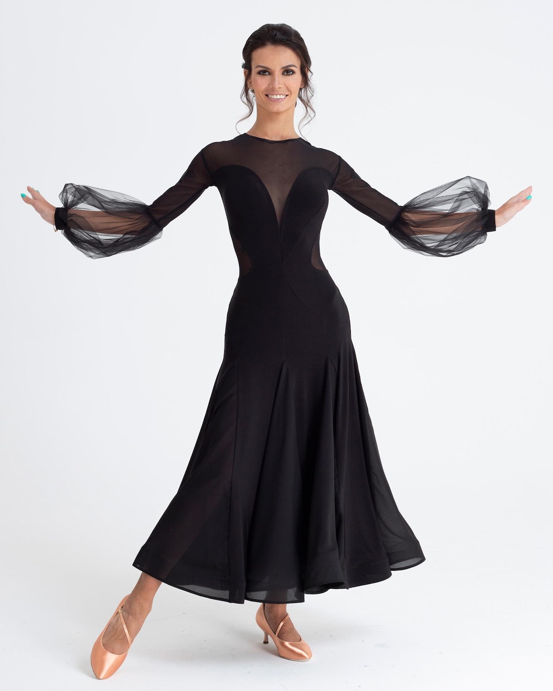 fitted brown dress for dance competitions under $45 Asymmetric Scarf-Detail Midaxi Dress in Chocolate Brown - 4 main image 0