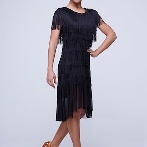 fringed latin dance dress