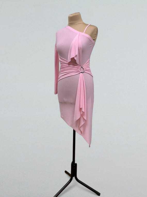 pale pink dress Lucy Baby Pink Long Sleeve Mini Dress - US 6