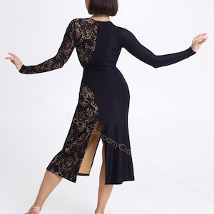 Asymmetrical dress with guipure inserts