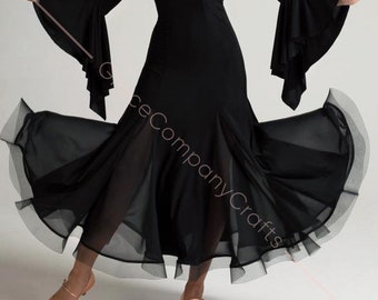 Airy black dress for standard