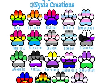 Furry pride paw LGBTQ+ sticker