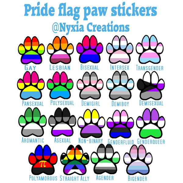 Furry pride paw flag sticker LGBTQ+