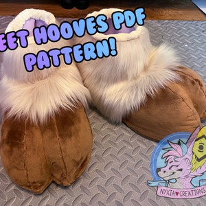 DIGITAL DOWNLOAD: Plush fursuit slim feet hooves PDF pattern