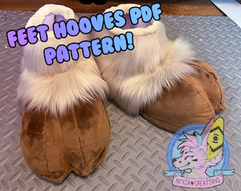 DESCARGA DIGITAL: Patrón PDF de pezuñas de pies delgados de traje de piel de felpa