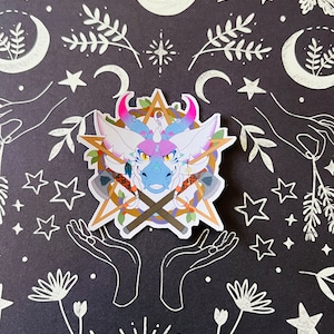 Viking dragon matte vinyl sticker