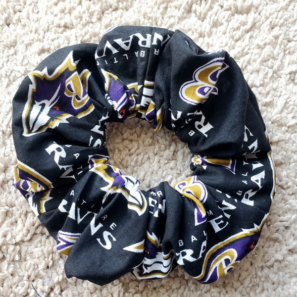 NFL Baltimore Ravens scrunchies, 100% cotton, ready to ship