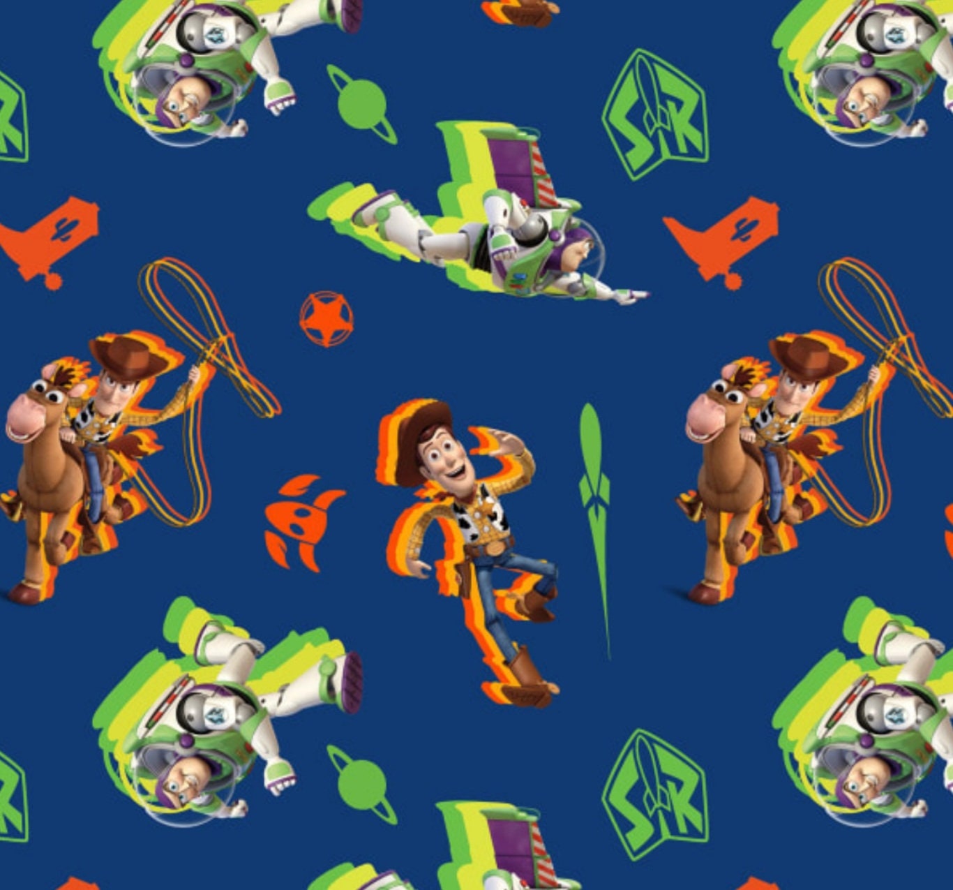 Toy Story Fabric 100 Cotton Ready to Ship Etsy