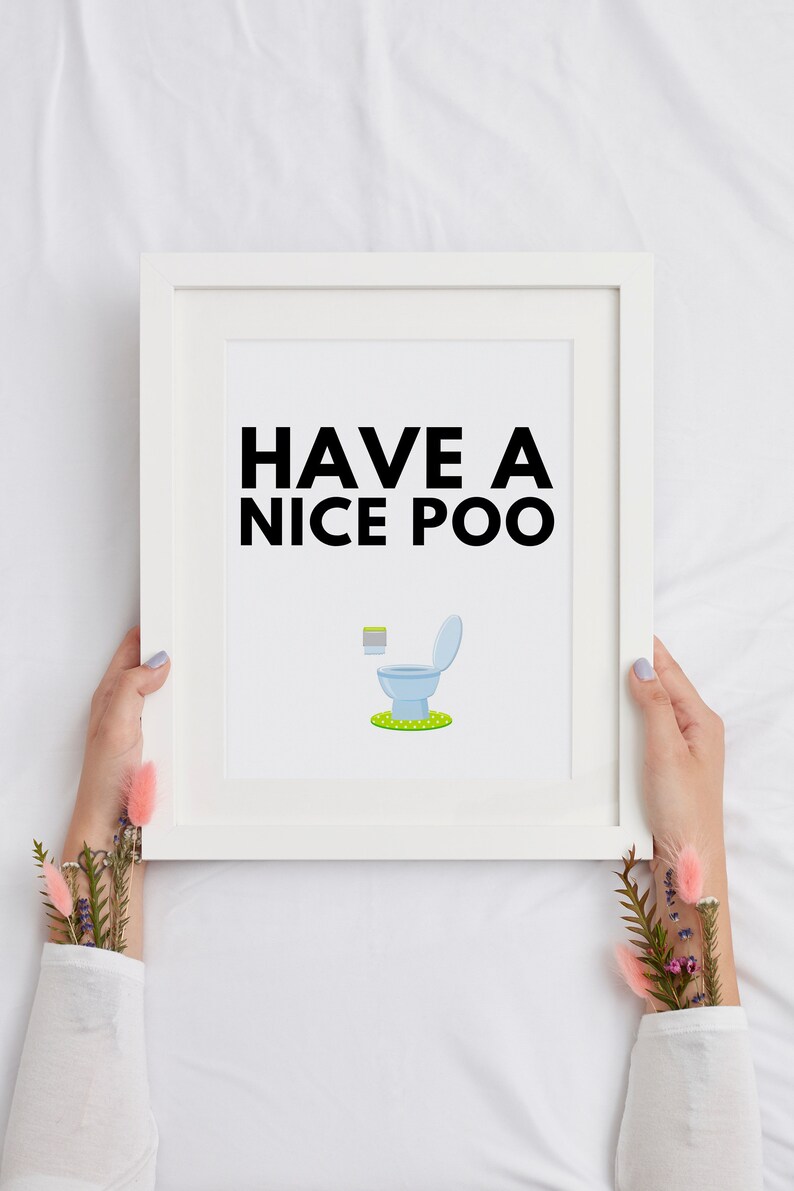 Funny Toilet Print Rude Bathroom Art Funny Bathroom Signs Etsy UK