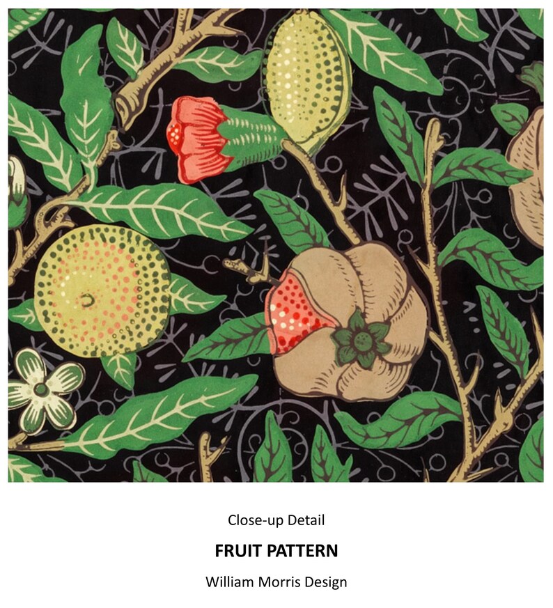 Pomegranate Pattern Gicl\u00e9e Fine Art Vintage William Morris Fruit Print Archival Inks British Arts and Crafts Museum Quality Paper