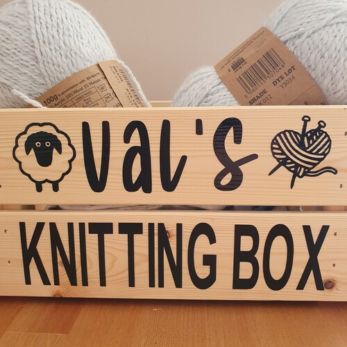 Personalised Wooden Knitting Needles Box Magic Wand Case Craft Etsy UK