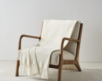 Personalized Luxury Hand Loomed Cashmere Blanket - Monogram with initial. Beautiful gift idea