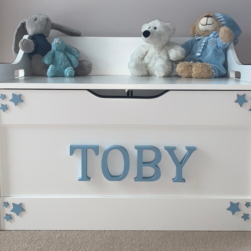 Soft Close Personalised White Wooden Toy Box Perfect for Etsy UK