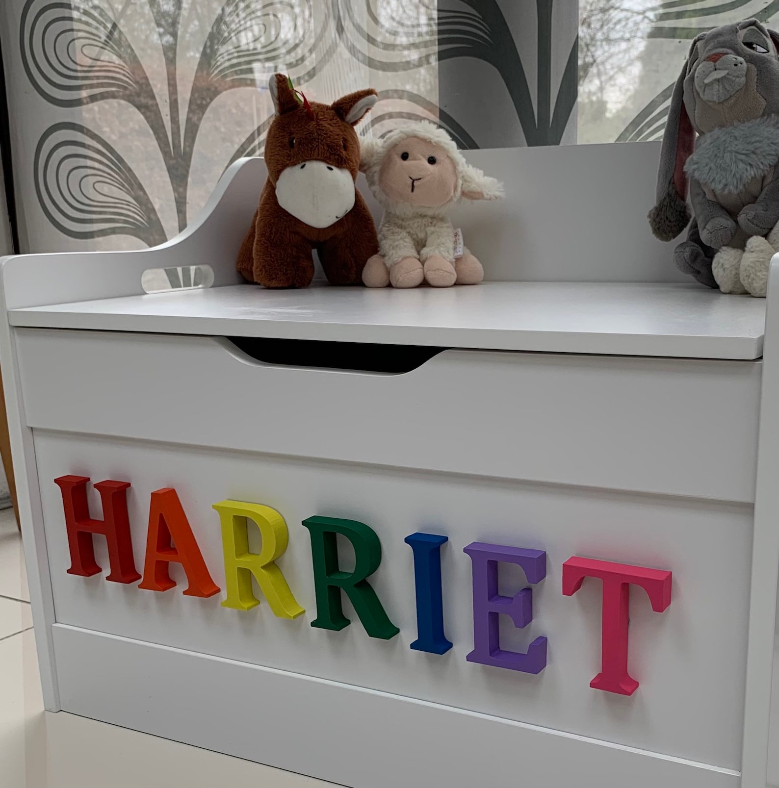 Soft Close Personalised White Wooden Toy Box Perfect for Etsy UK