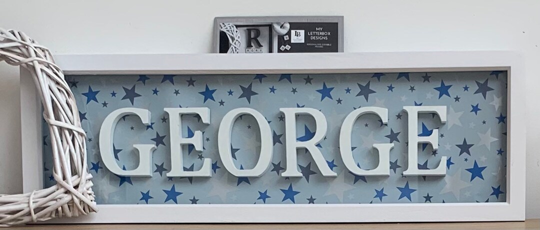 Designer Name Frame Personalised Full Name Frame With Star Background Handmade by My ...