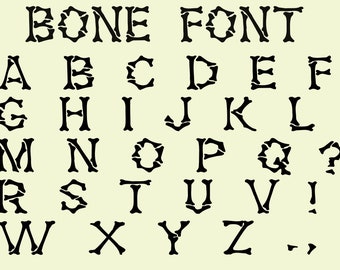 Bone FONT SVG , Bone alphabet svg , spooky font svg , spooky Letters Svg , Halloween Font Svg