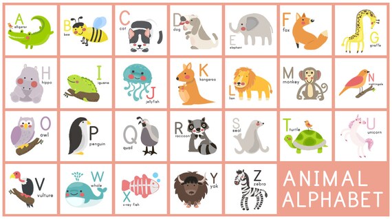 Download Animal Alphabet Svg Animal Alphabet Cricut Animal Letter Etsy PSD Mockup Templates