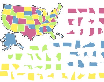 USA MAP SVG Files , state map svg , State outlines svg , All States Svg Files For Cricut ,
