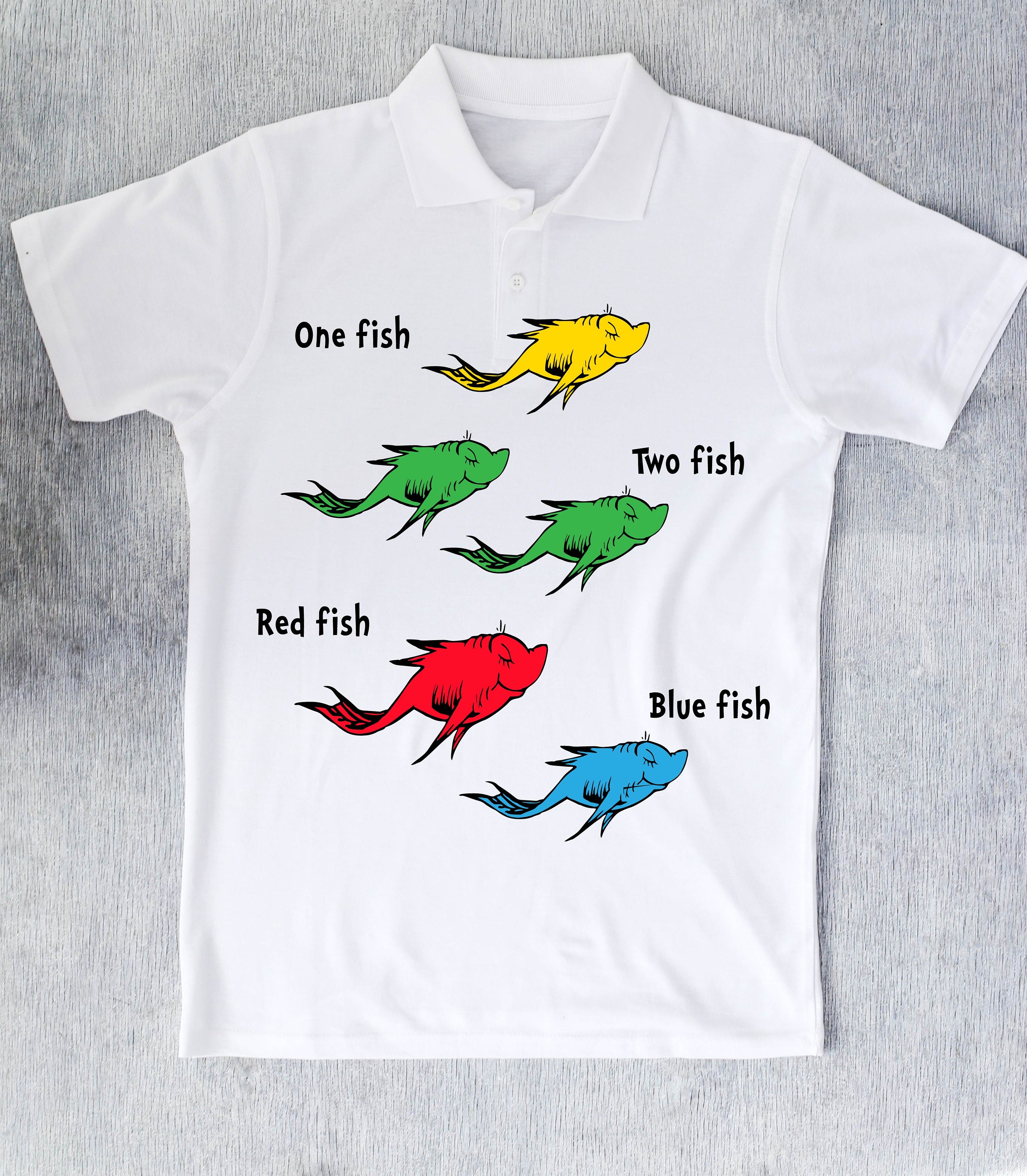 Download One Fish Two Fish Red Fish Blue Fish Svg Dr Cat Hat Svg Etsy