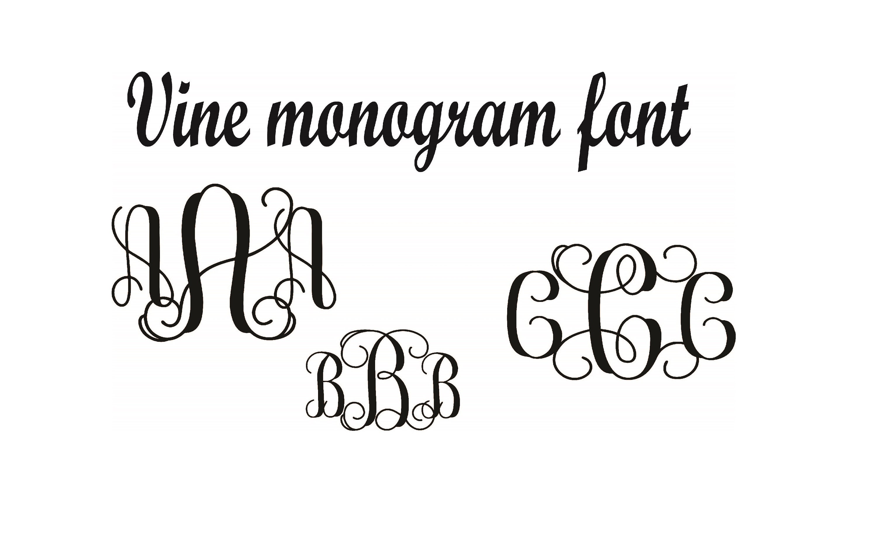 Vine Monogram Font SVG Vine Monogram Font Vine Monogram Etsy