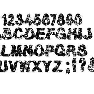 Grunge Font Svg , DISTRESSED FONT SVG , Distressed Letters and Numbers Svg Files , Distressed Font Clipart ,