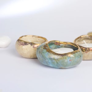 Handmade Ceramic Tea Light Holders | Israel Pottery Made from the Clay of the Holy Land