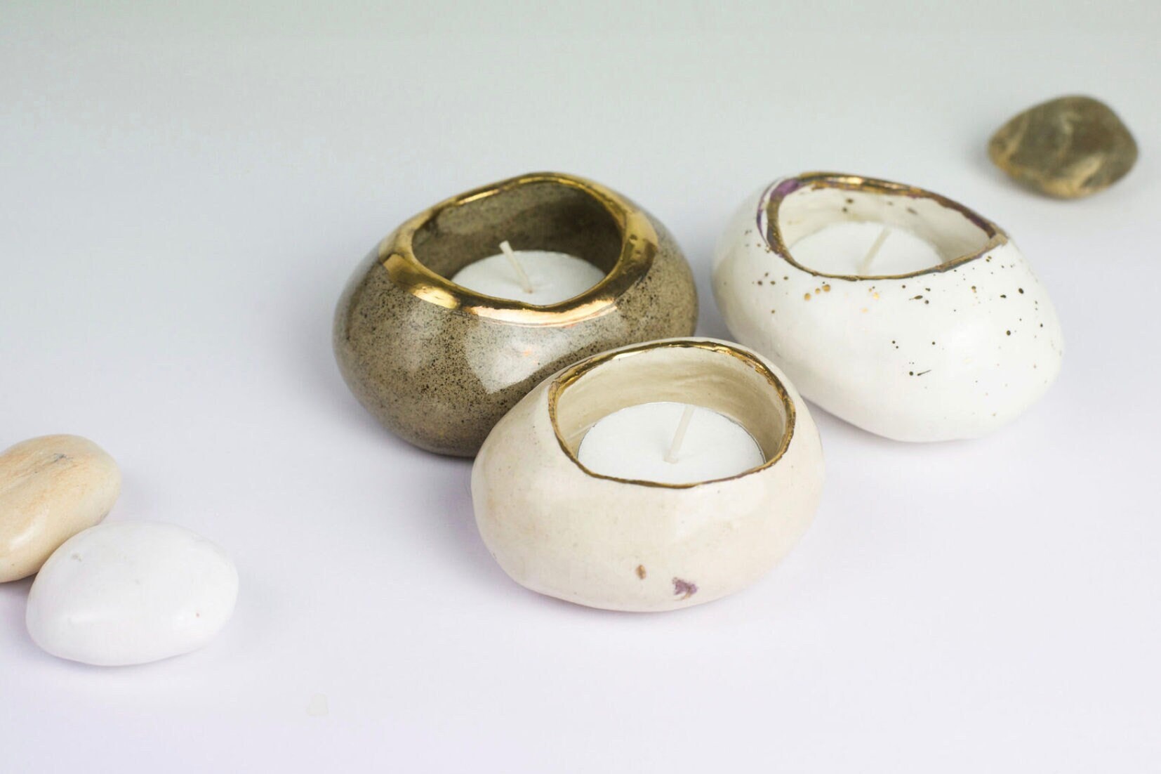 Handmade Ceramic Tea Light Holders | Israel Pottery Made From the Clay ...