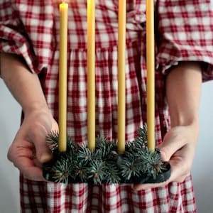 Multiple candlestick for slim-type candles - black/white for 3/4 candles