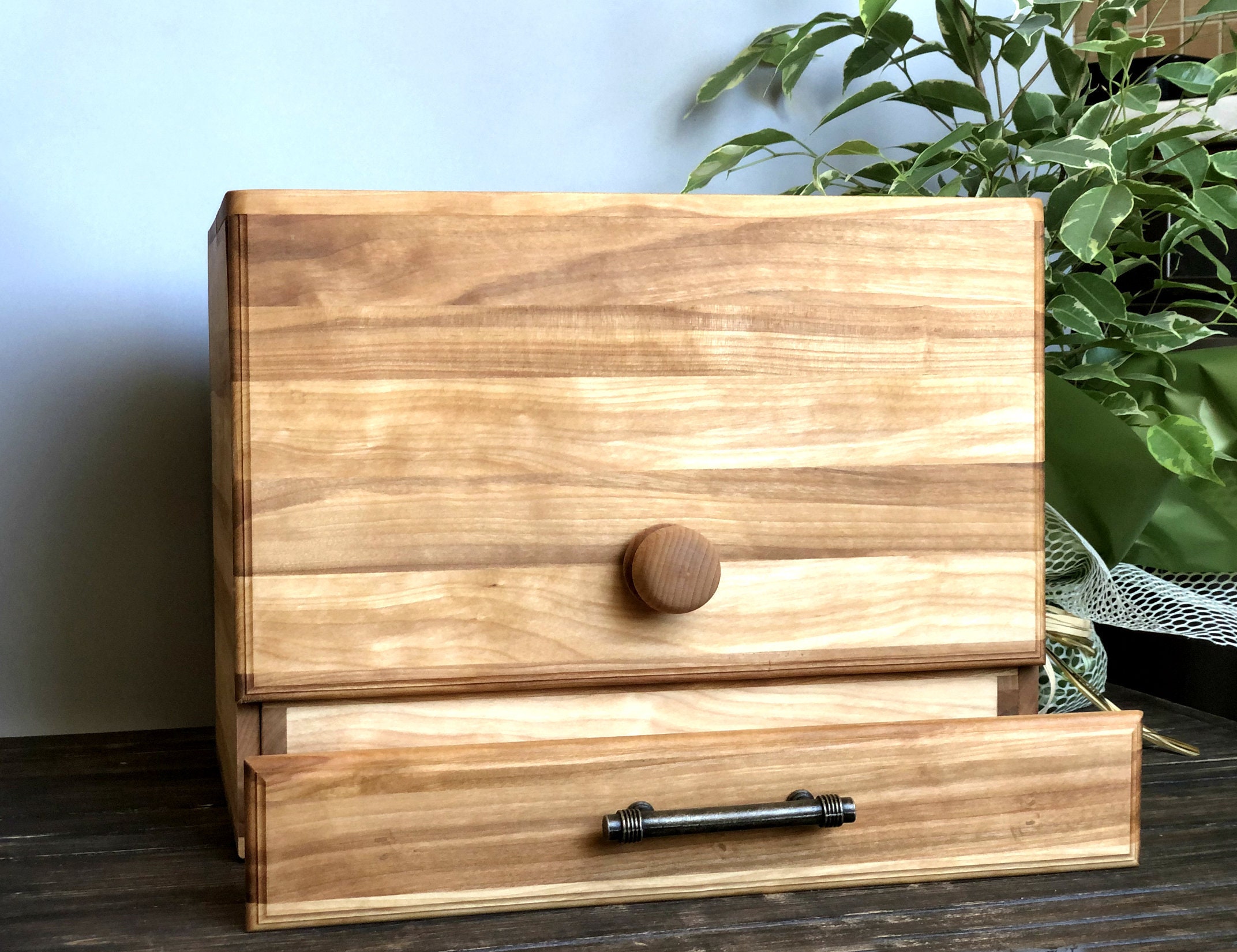 Caja de pan caja de pan de madera papelera rústica de patata | Etsy