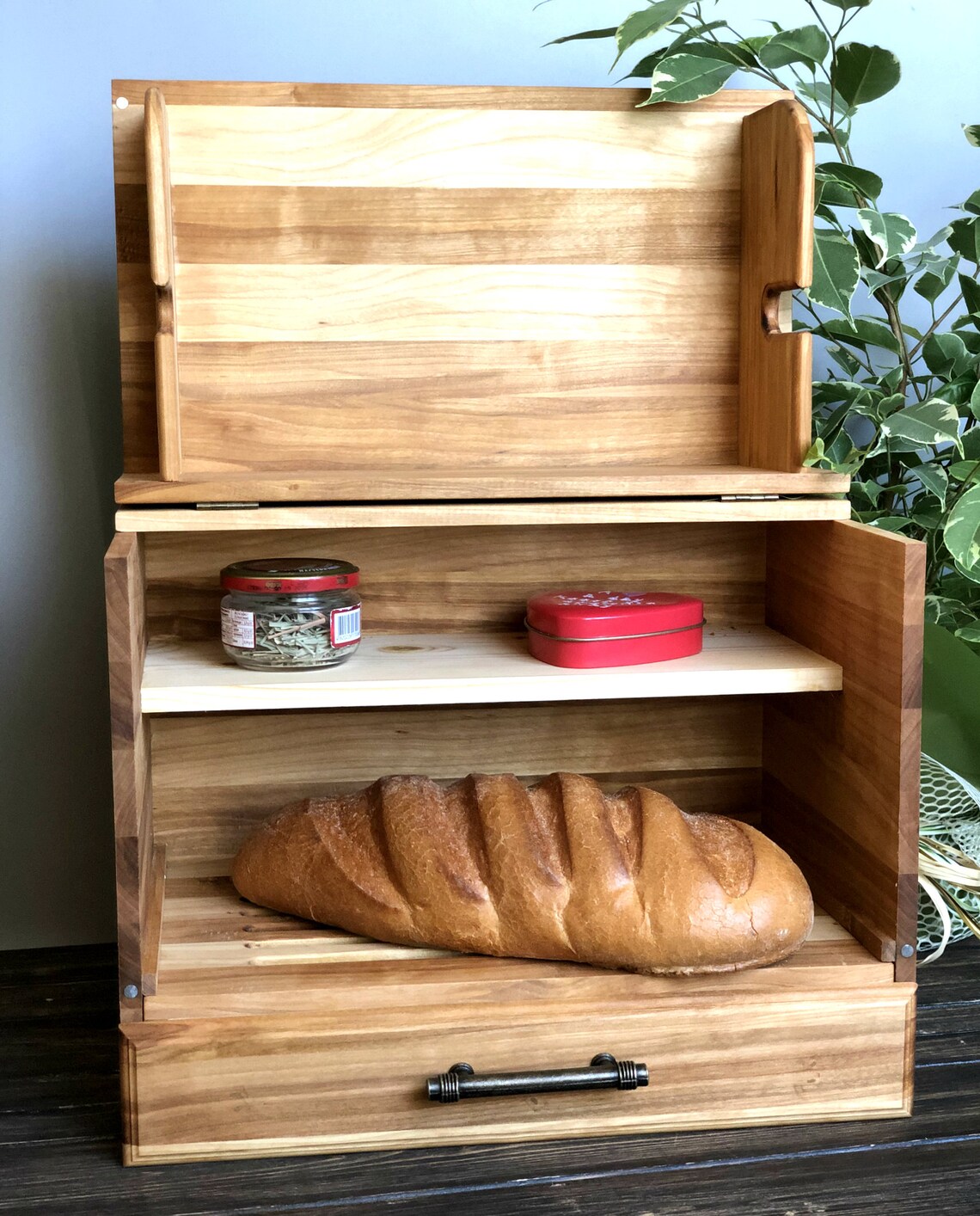 Caja de pan caja de pan de madera papelera rústica de patata | Etsy